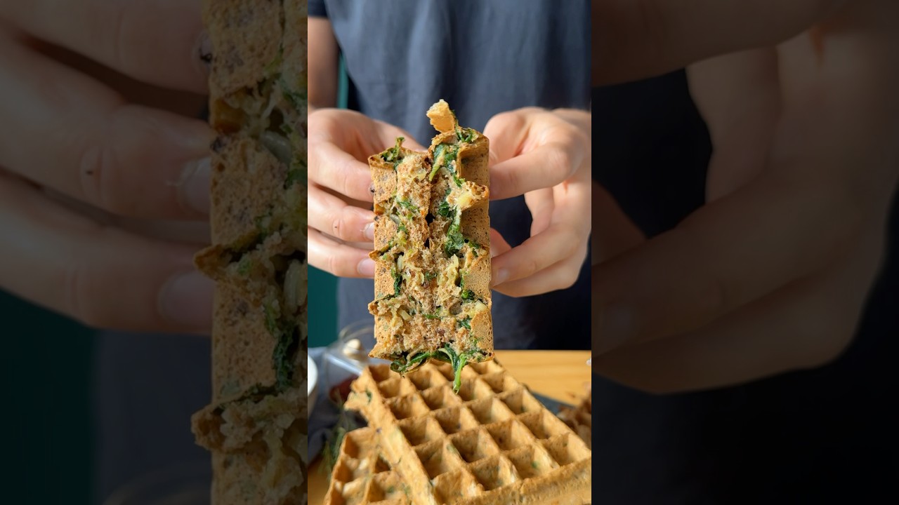 Waffeln, aber würzig mit Spinat uuuund Vollkorn!