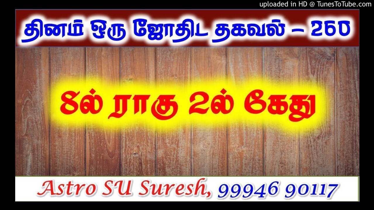 8ல் ராகு 2ல் கேது – பலன்கள்  | #260 | Astro Suresh | Tamil Jothidam