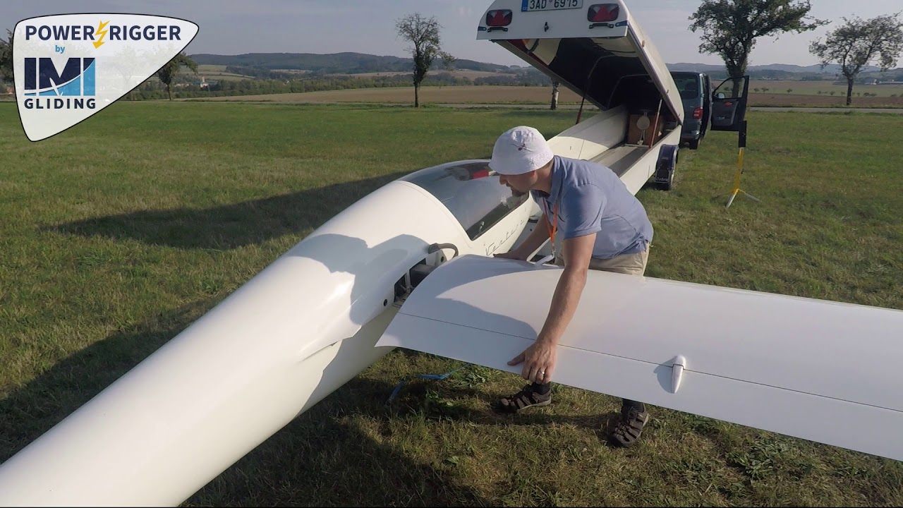 IMI-Gliding POWER-RIGGER in use with Ventus c (remote controlled electric One Man Rigging System)