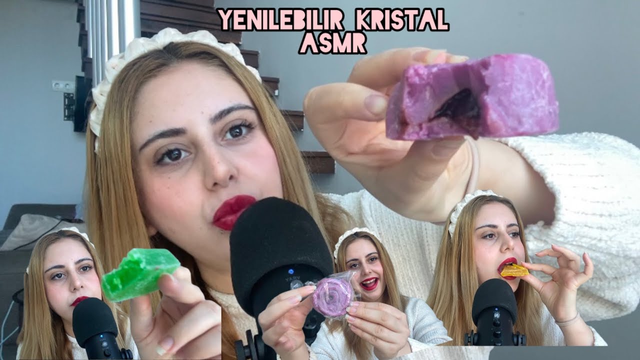 Yenilebilir Kristal Deniyoruz🔮😚|Türkçe Asmr|Mukbang Türkçe Asmr| Edible crystal🫶