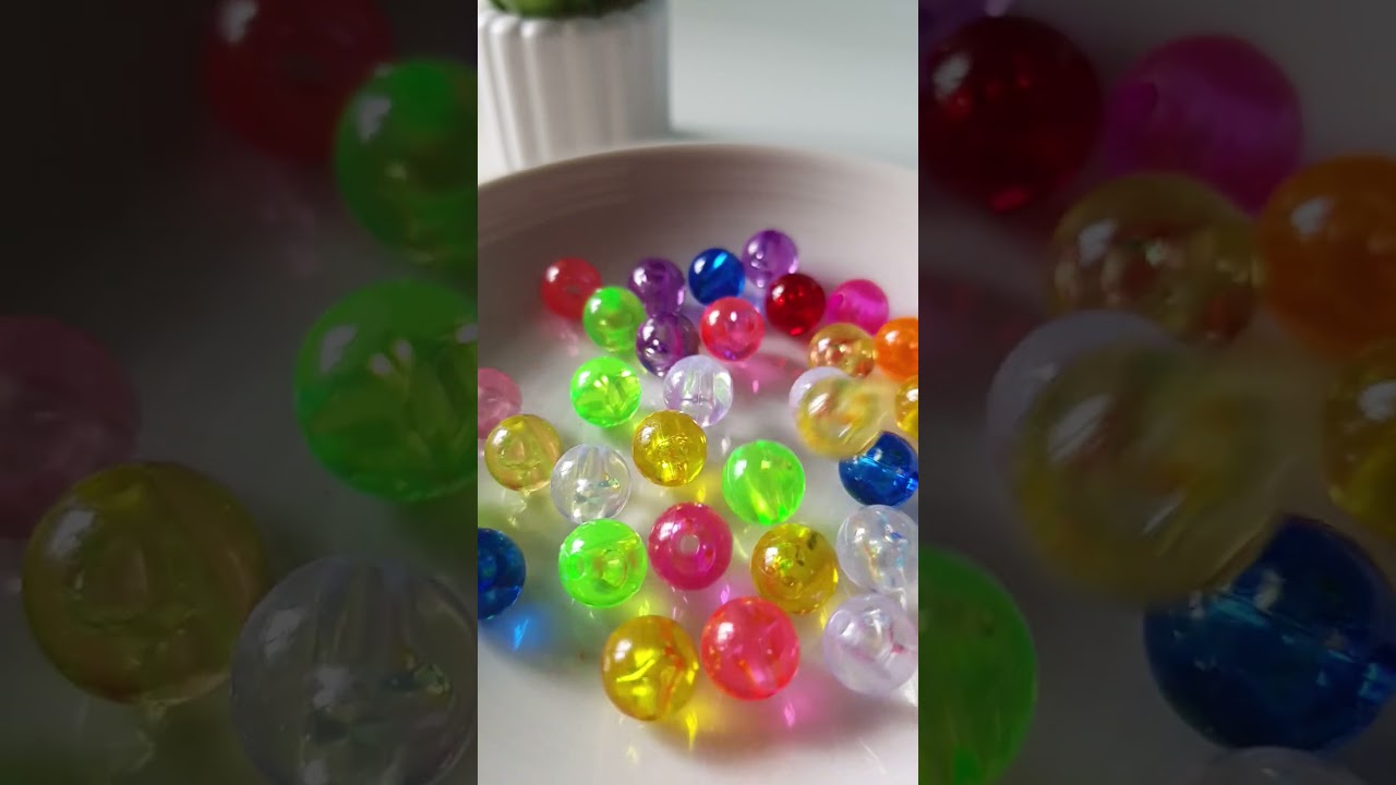 Transparent Round Beads Mix colors for Diy beading crafts Jewelry.