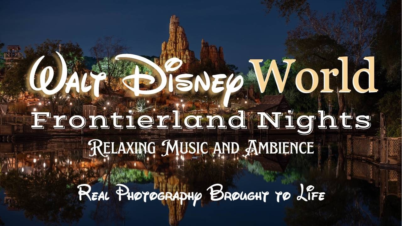 Disney World Night Ambience ✨ Big Thunder Mountain Reflection [Relaxing Western Music]