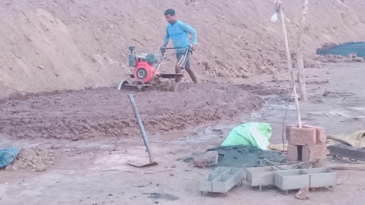 Bricks soil mixture Rotavator