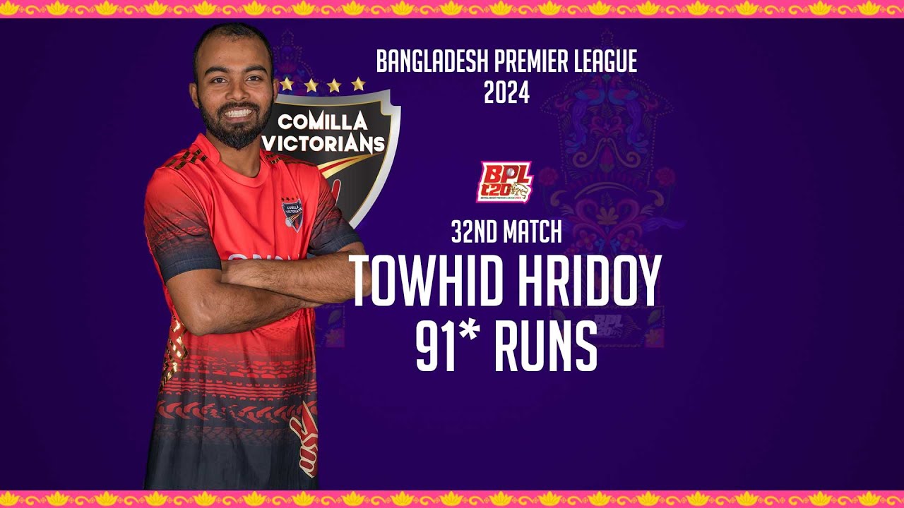 Towhid Hridoy's 91 Runs Against Khulna Tigers | 32nd Match | Season 10 | BPL 2024