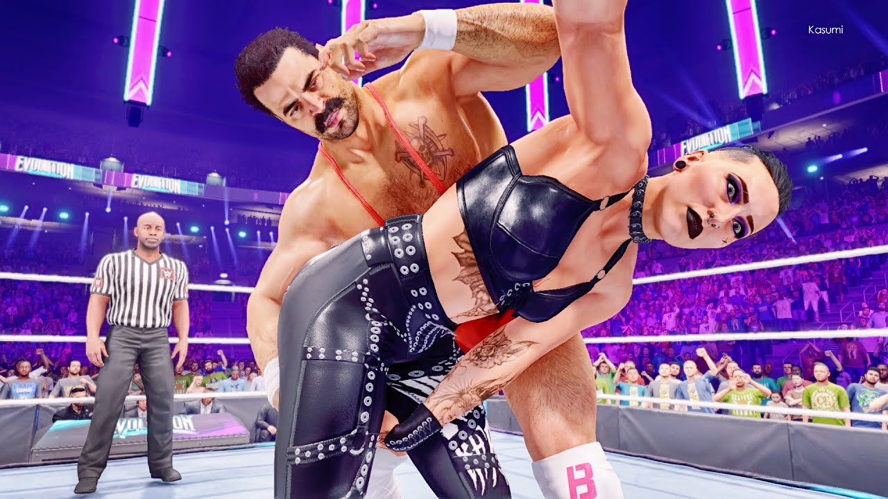 WWE 2k22: Rhea Ripley Rick Boogs, intergender wrestling
