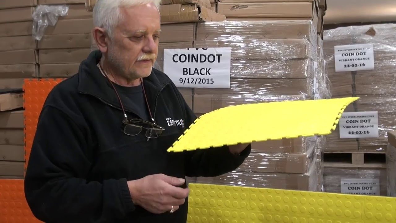 PVC Interlocking Coin Dot Flooring Tiles - Carpet Tiles 1