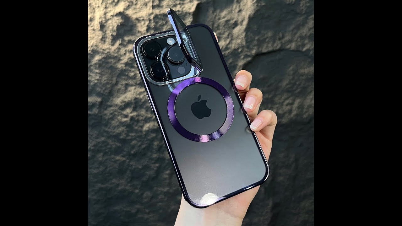 iPhone 13 and 14 Series Case - New Plating MagSafe Cover with Transparent Camera Stand
