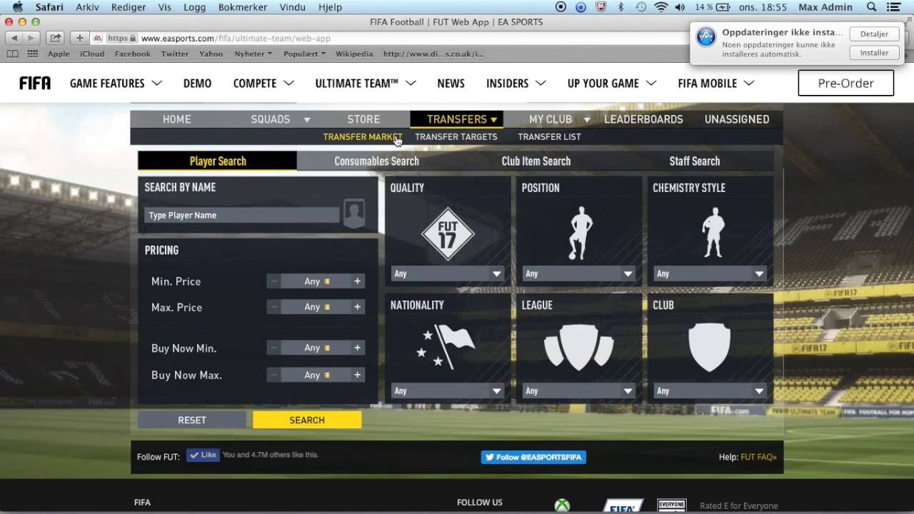 Fifa 21 How to Fix the Web App Transfer Market Glitch