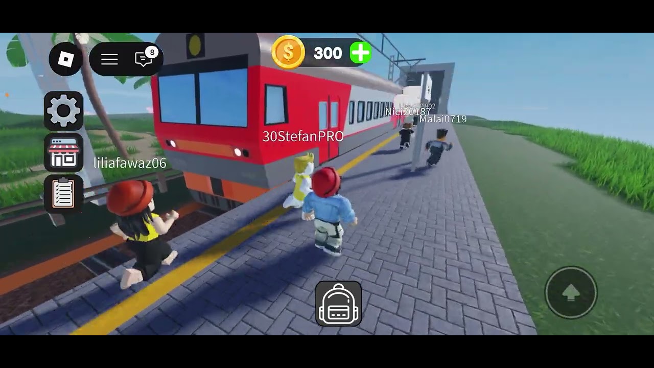 Malai & Papa играют в Roblox электричка