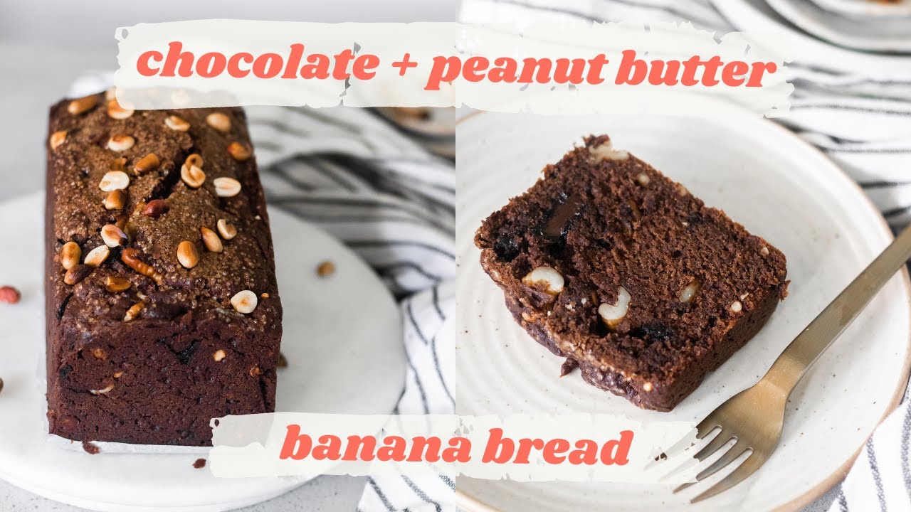 CHOCOLATE PEANUT BUTTER BANANA BREAD (Eggless) // How To Make Eggless Banana Bread at Home