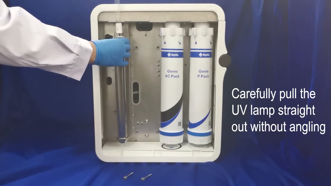 Genie® water system | UV lamp removal and replacement for a Genie system
