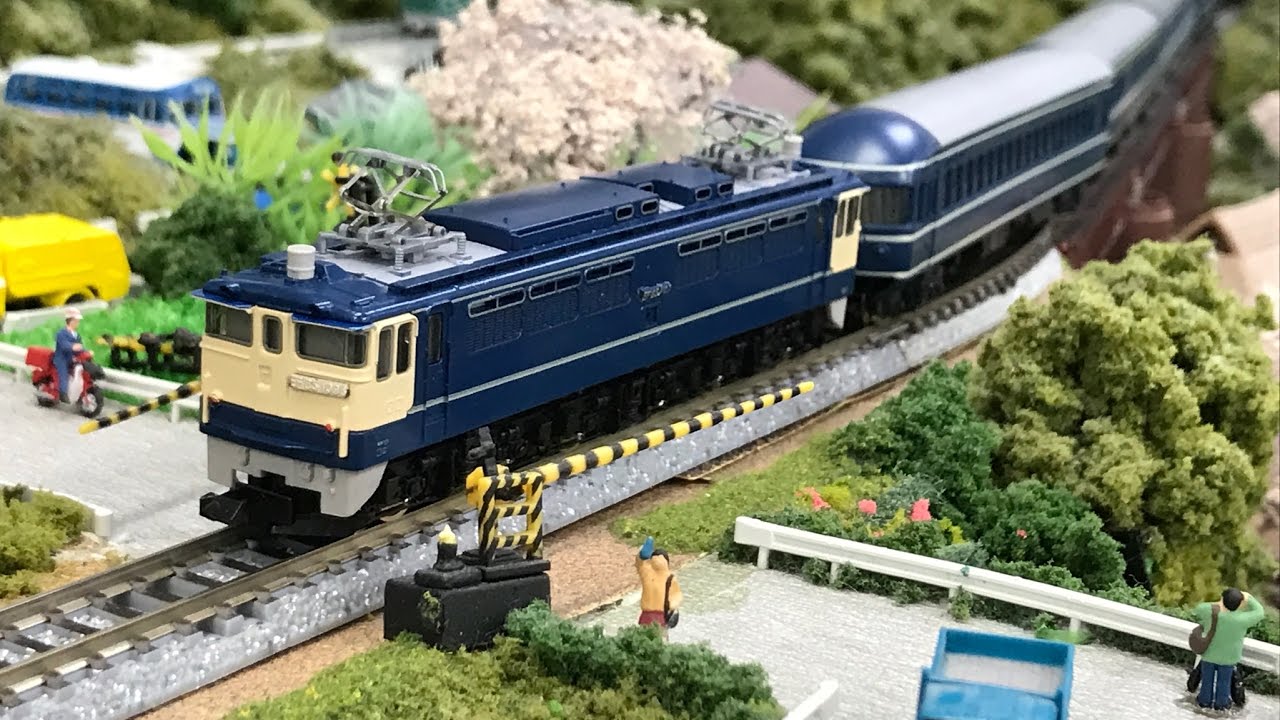 EF65ブルートレイン ジオラマ走行　所沢電鉄3番線（ローカル線）