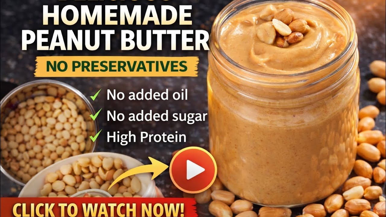 100% Natural Homemade Peanut Butter | Healthy | High Protein | No Oil, No Sugar | No Preservatives