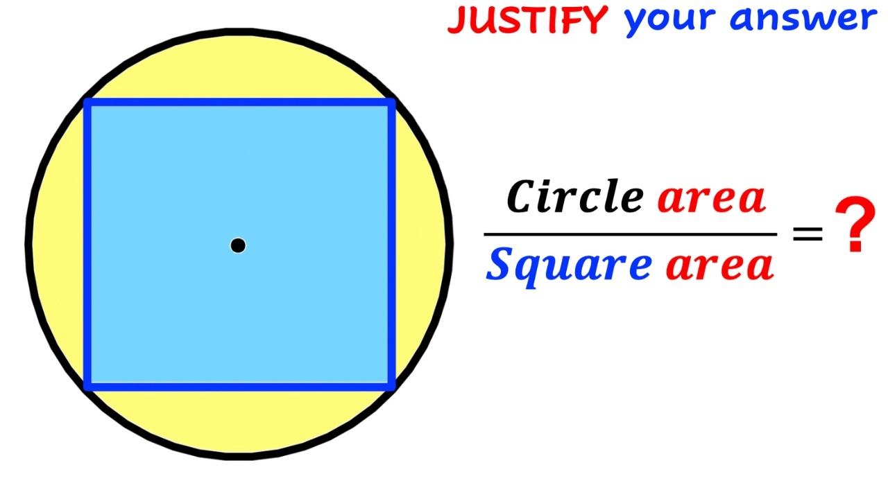 Can you find the area ratio of Circle and the Square? | (Justify) | #math #maths | #geometry