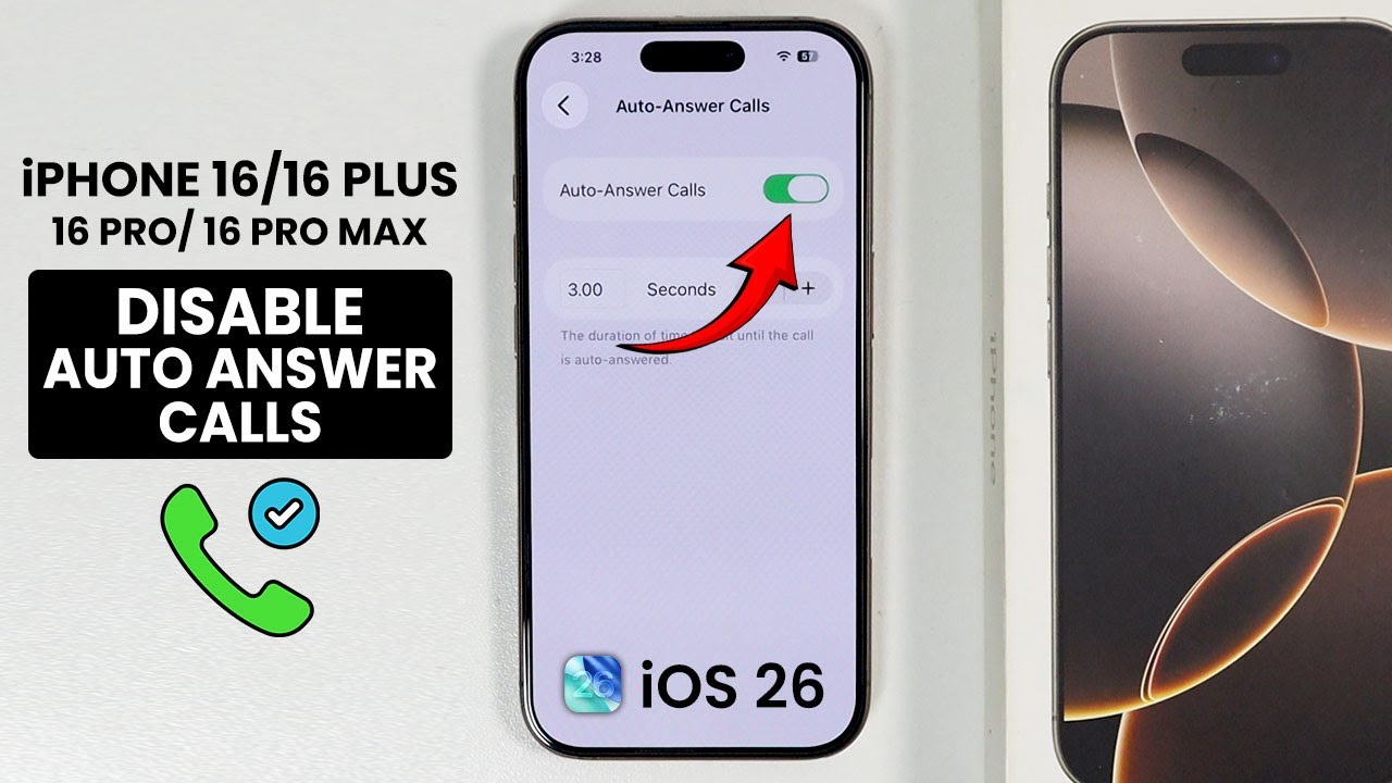 iOS 26 — Отключение/выключение автоматического ответа на звонки на iPhone 16 и Pro Max