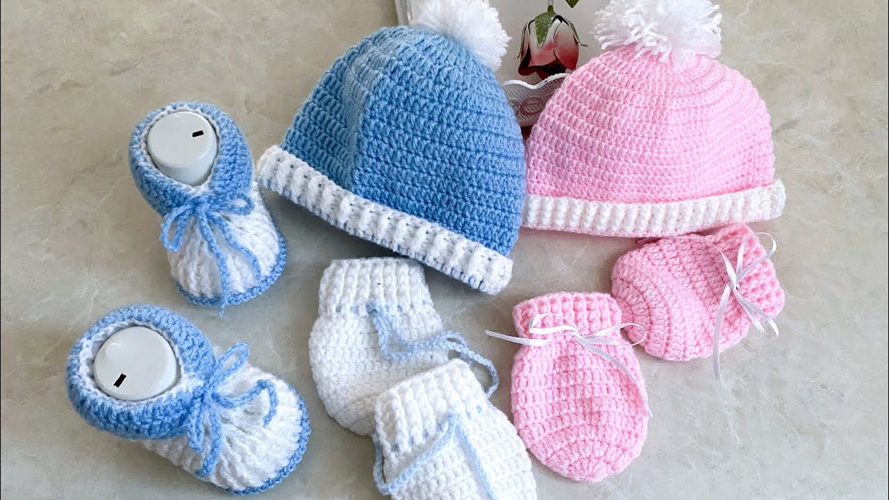 Tığ işi Kolay Şapka / 3 ay için / Kız Bebek ve Erkek Bebek Beresi / şapka