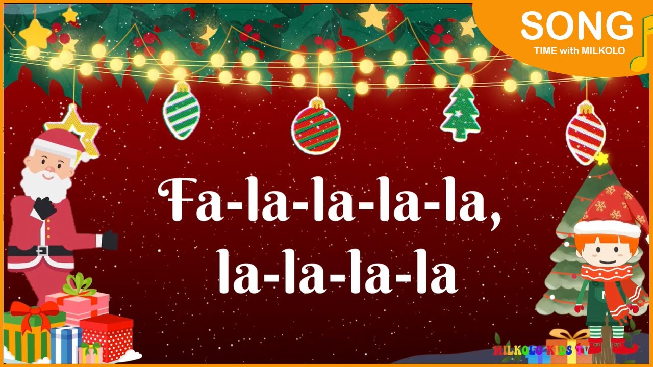 Deck the Halls (Fa-la-la-la-la) with Lyrics | Christmas Songs and Carols | Milkolo Kids TV #music