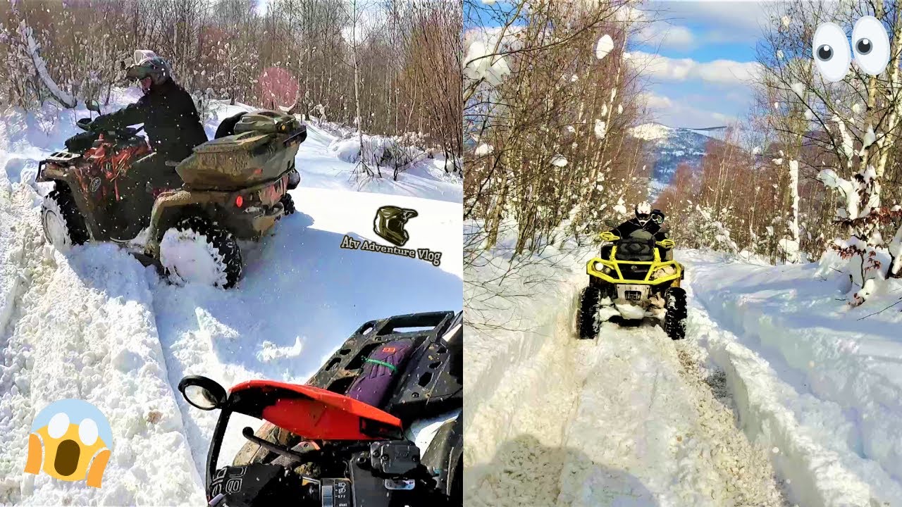 Deep Snow Struggle ❄️ Can Am Winter ATV Ride 🥶