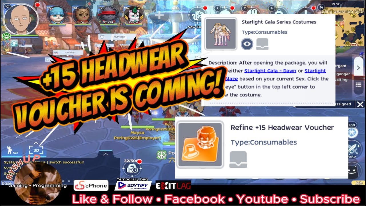 Ragnarok M Classic: FREE +15 HEADWEAR VOUCHER! NEW COSTUME - HEADWEAR CHALLENGE!