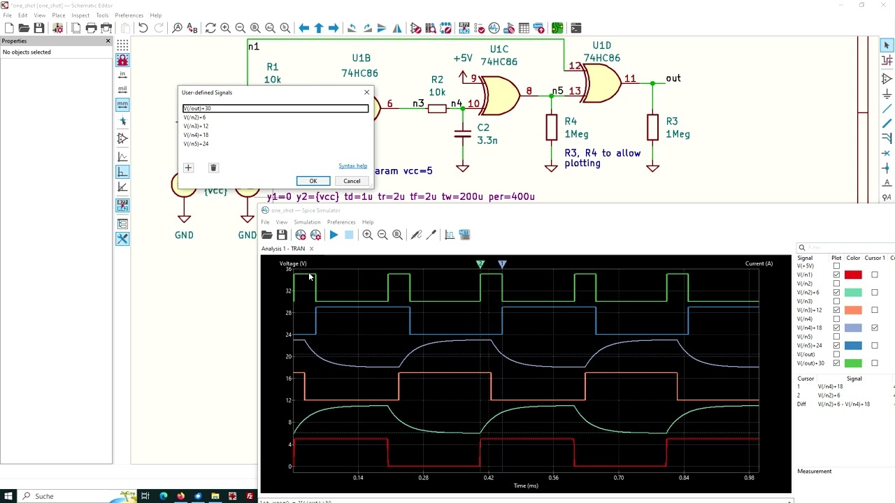 Ngspice в KiCad 8: моделирование смешанных сигналов (аналоговые + цифровые)