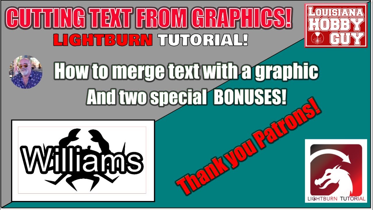 💡 Cutting Text from Graphics, how to merge text with an image - Lightburn Tutorial