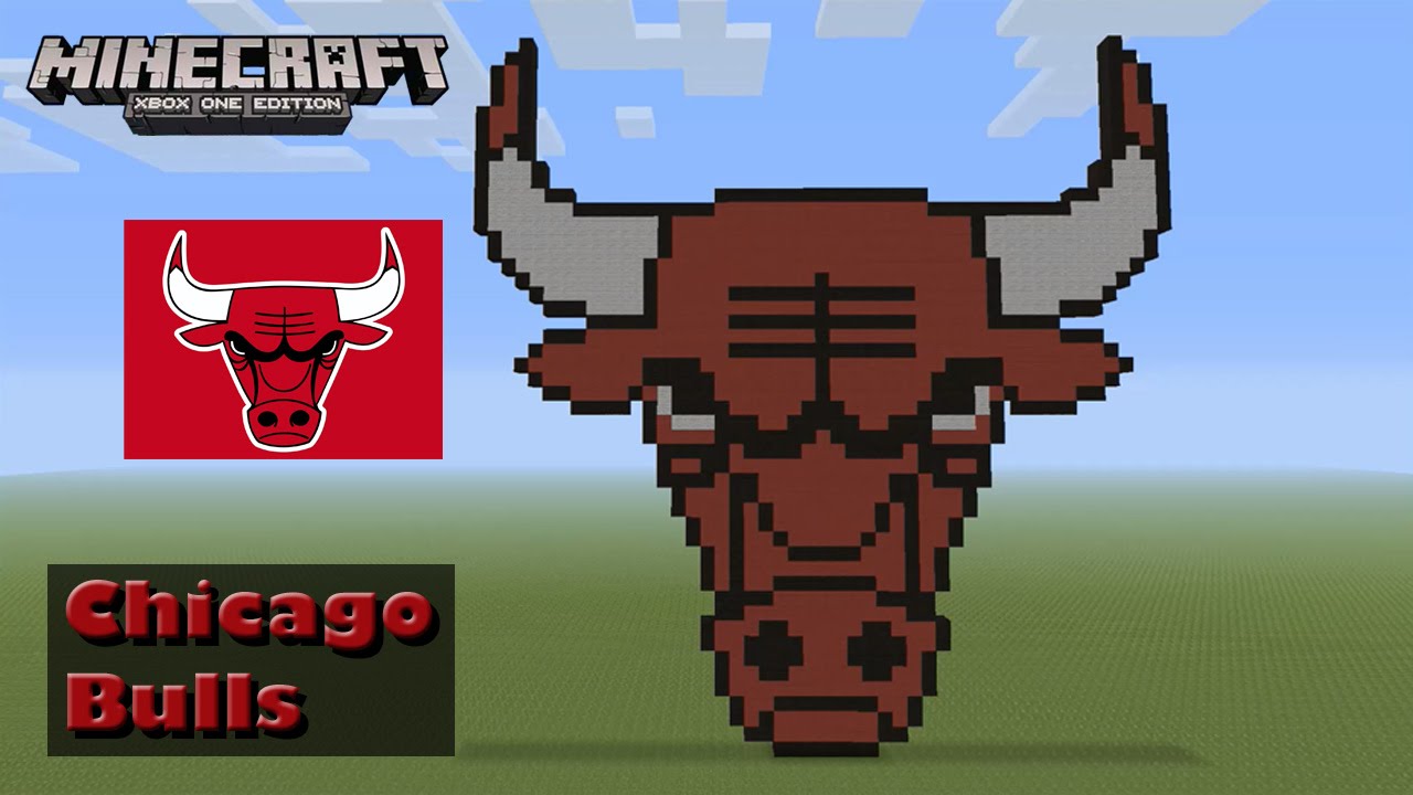 Minecraft: Pixel Art Tutorial and Showcase: Chicago Bulls Logo (NBA)