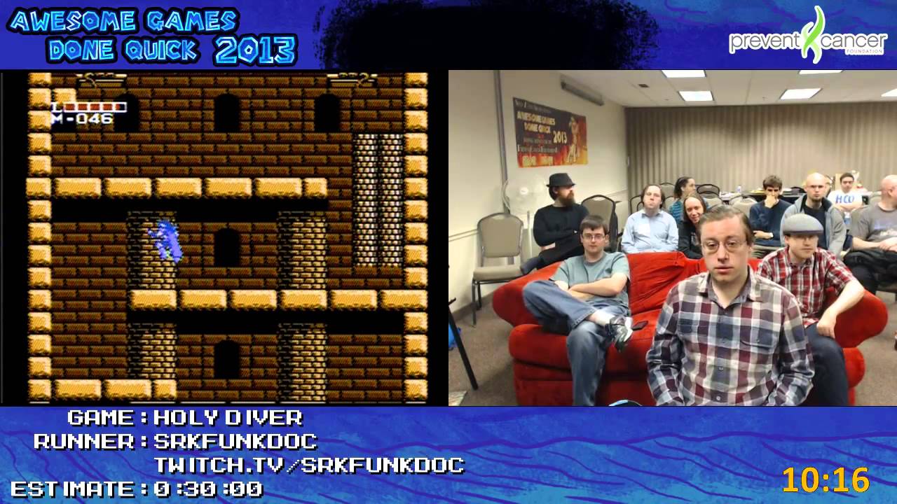 Holy Diver Speed Run (0:24:39) by Funkdoc (Live at Awesome Games Done Quick 2013) [NES]