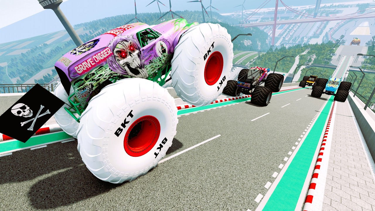 Epic High Speed Monster truck jumps CAR Stunts & crashes #84 | BeamNG Drive