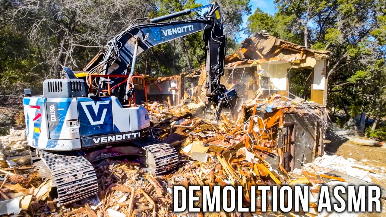Full Home and Land Demolition (Home, Foundation, Tree Removal) | Satisfying Construction ASMR