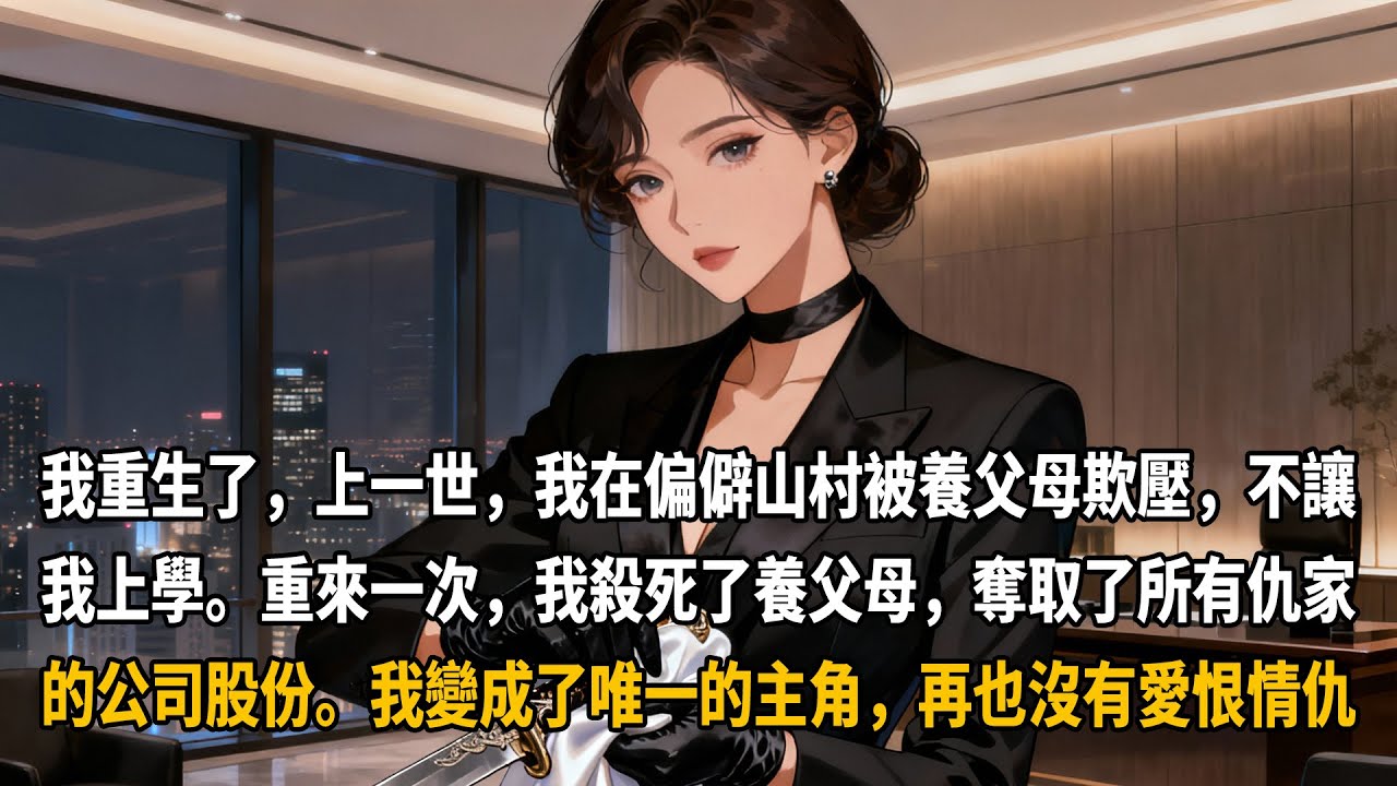 我重生了，上一世，我在偏僻山村被養父母欺壓，不讓我上學。重來一次，我殺死了養父母，奪取了所有仇家的公司股份。我變成了唯一的主角，再也沒有愛恨情仇