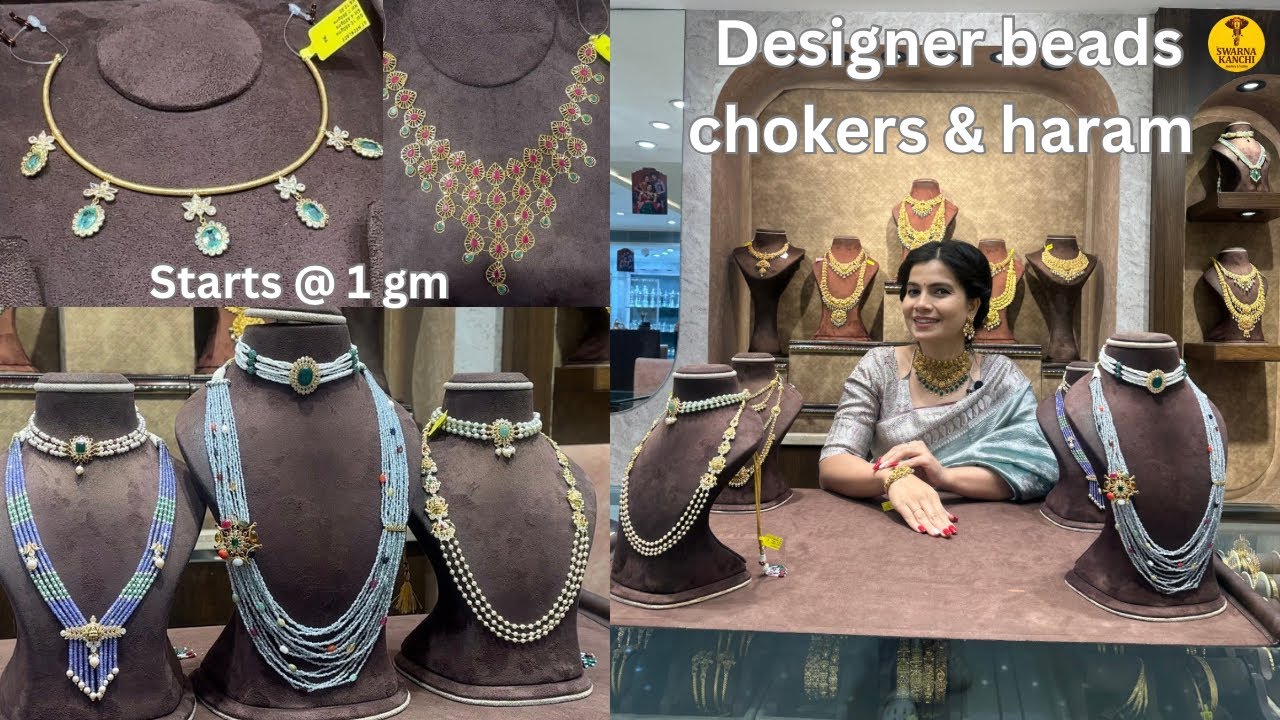 Легкие бусы и ожерелья из чистого золота 22 карата | Новейшая коллекция элегантных дизайнов