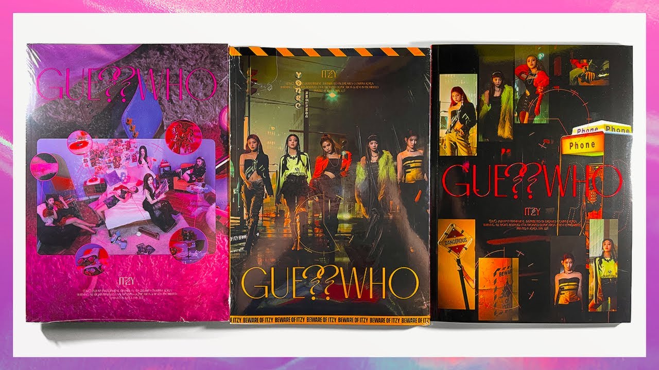 itzy guess who album unboxing (all versions) ☆ feat. mini vlog