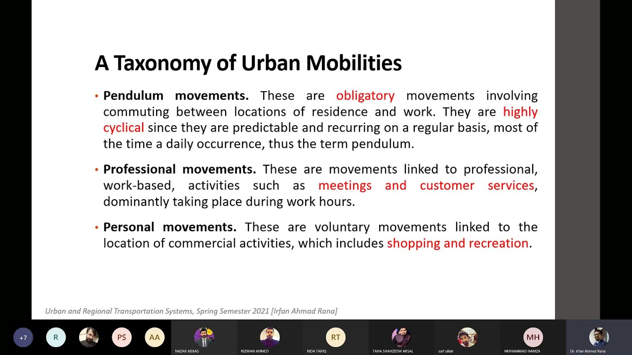 Lecture 6 Urban Mobility and Automobile Dependency: Part 1 Urban Mobility