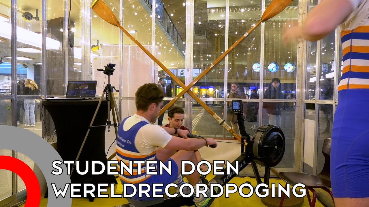 Roeivereniging TU/e gaat wereldrecordpoging doen in stationshal