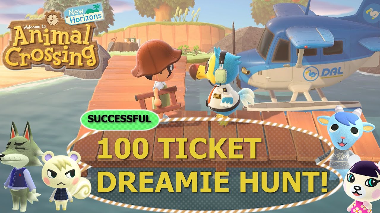 Spending 100 Nook Mile Tickets to Hunt for DREAMIES!! (acnh villager hunt)