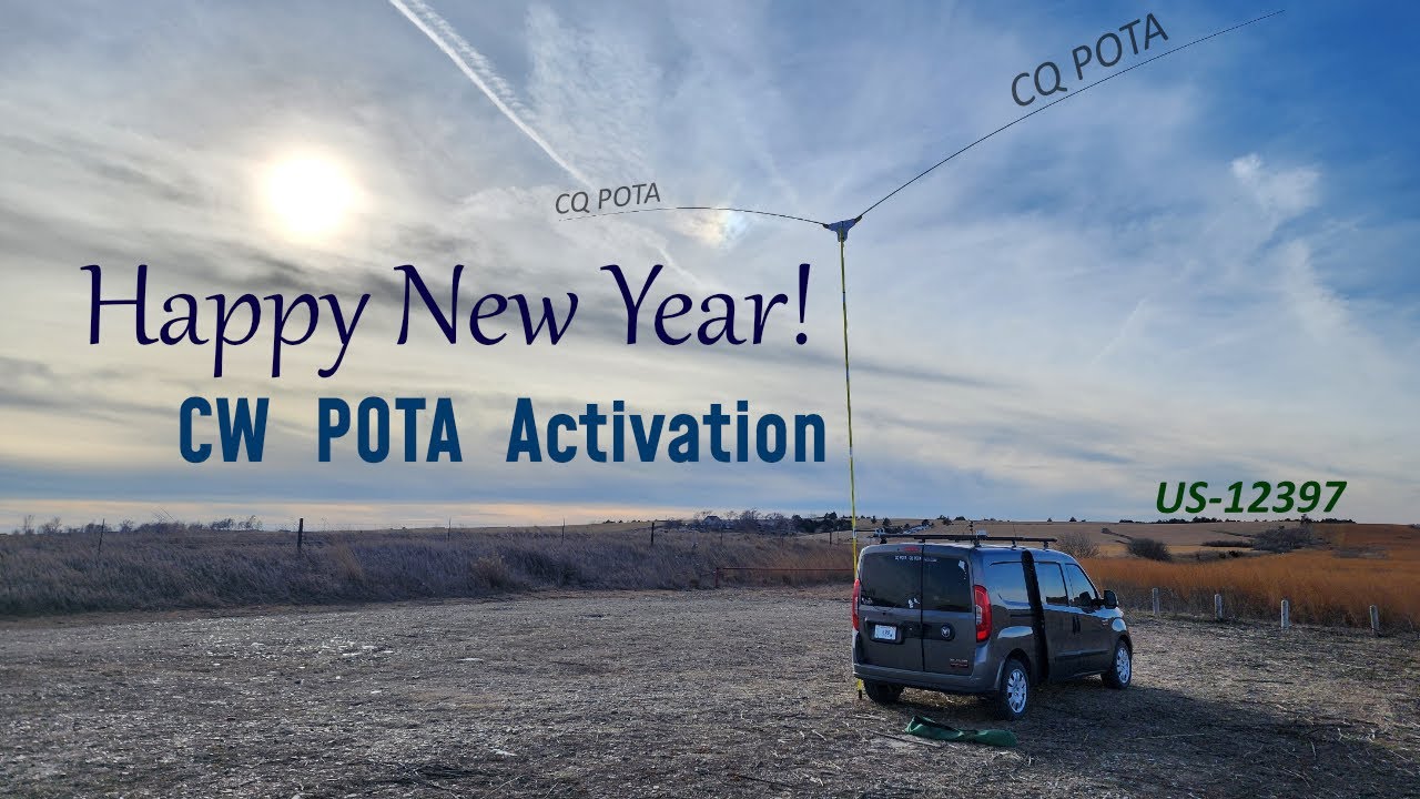 CW POTA on New Year's Day from Central Nebraska. 77 Morse Code Amateur Radio Contacts made on 20m.