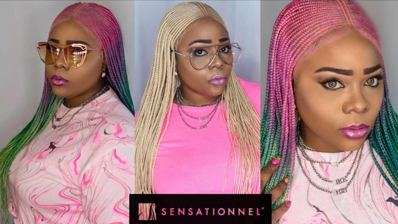 When 613 FULANI meets COLOR!!! 😱 Cornrow braided wig review | Ft. Sensationnel