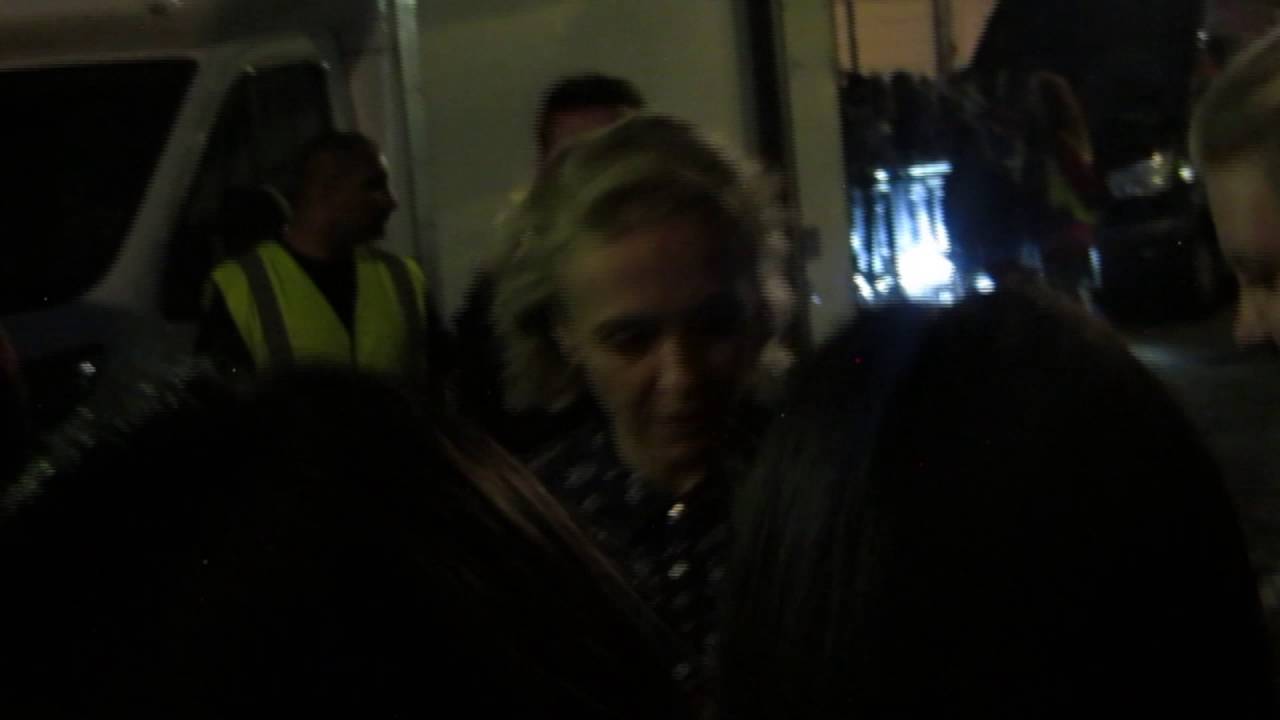 Amanda Abbington taking pictures with fans on the set of Sherlock