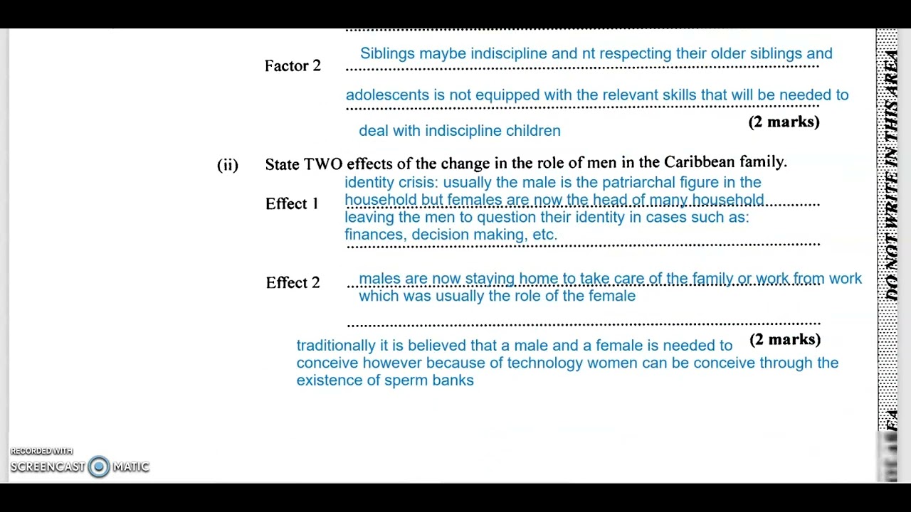 January 2016 CSEC Social Studies Paper 2 (part 1)