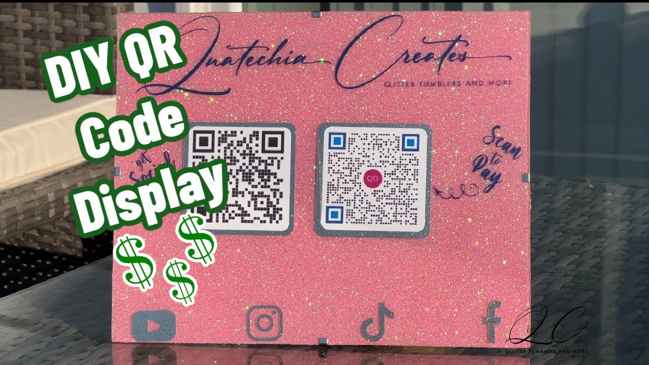 Pop Up Shop DIY Sign with QR Code using Dollar Tree Products