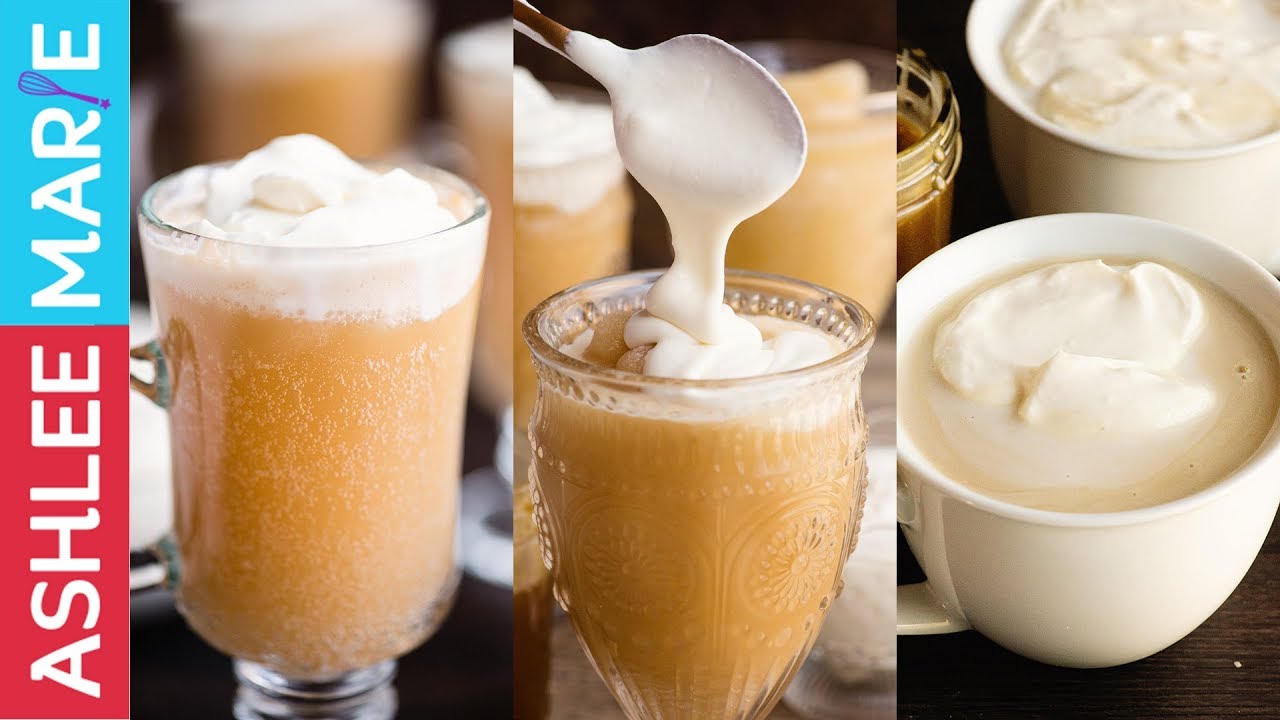 Four Butterbeer recipes - Cold Butterbeer, Frozen Butterbeer, Hot Butterbeer and Butterbear floats!