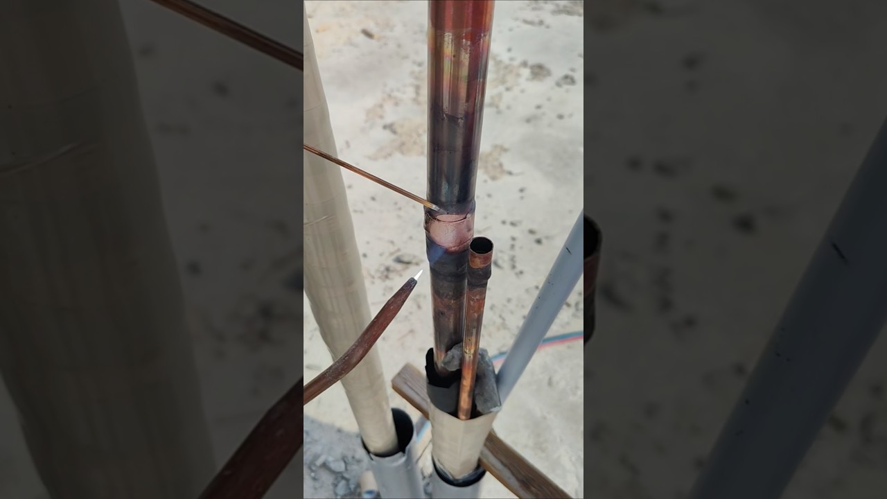AC outdoor work state pipe copper blazing