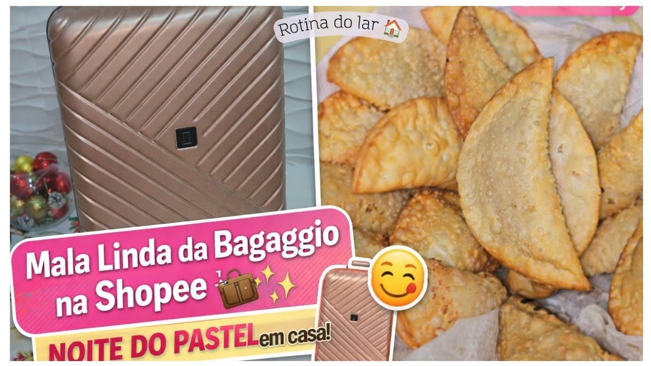 Comprei uma mala linda da Bagaggio na Shopee + Noite do Pastel 🧳✨