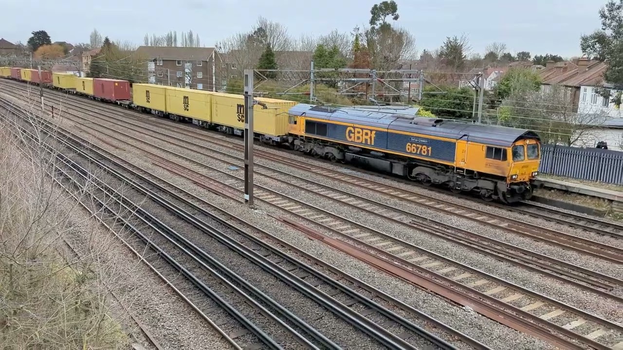 Trains on WCML near South Kenton station