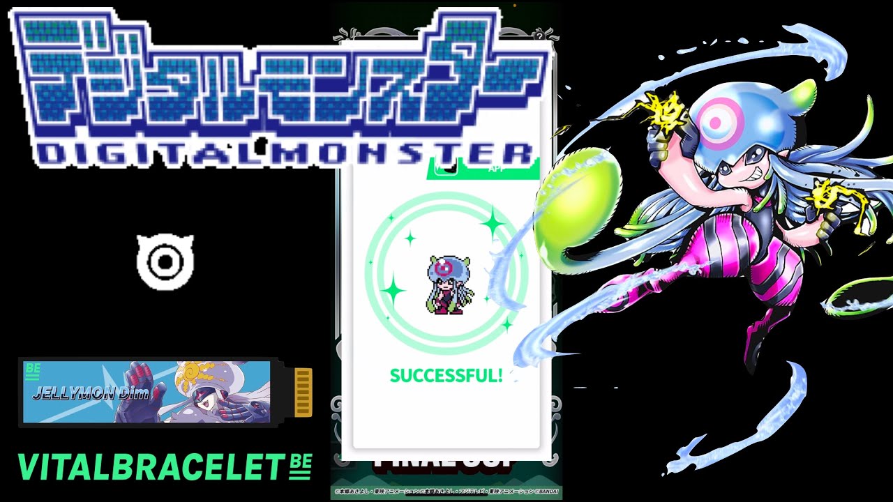 DIGIMON Vital Bracelet BE - JELLYMON || BEMemory Jellymon Dim Log 3