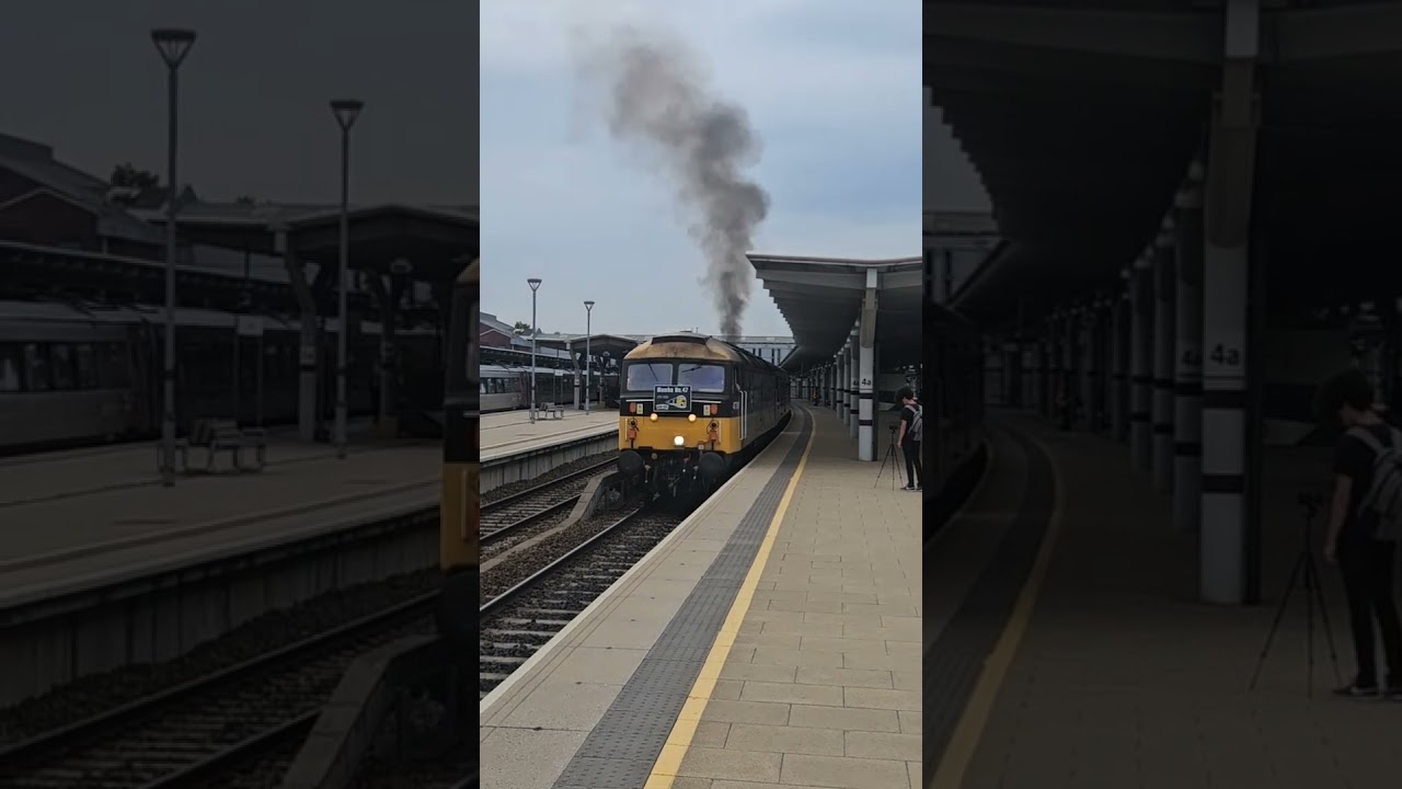 47709 and 47593 departing Derby with a 3 tone and some thrash #derby #train #trainspotting