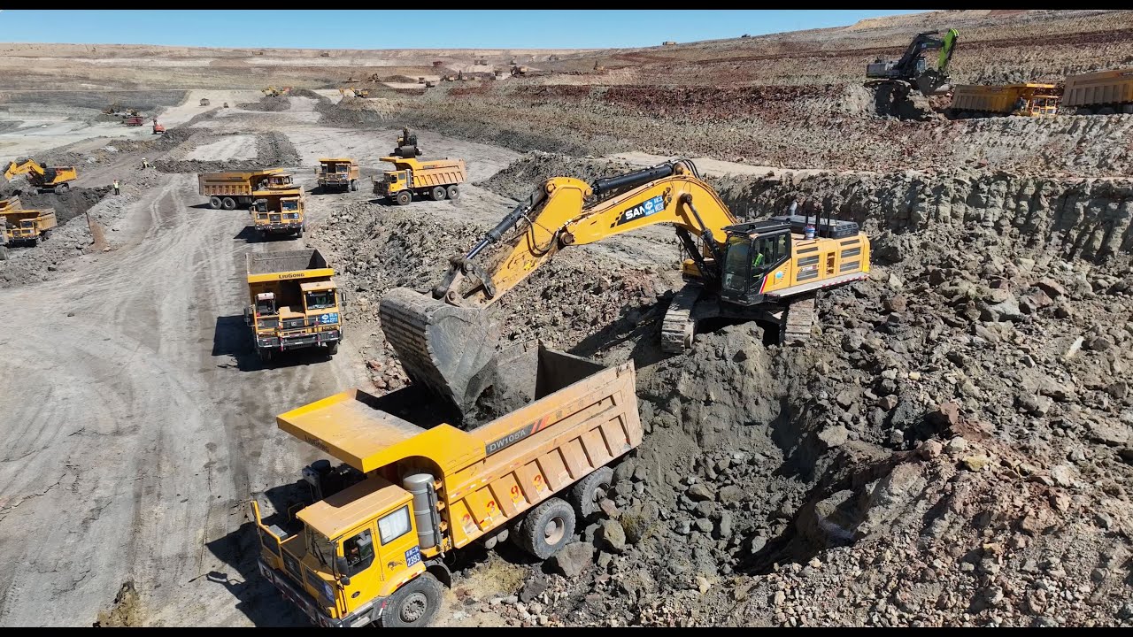 SANY SY750H Excavator Dominates Huge Mine: Incredible Scene of Hundreds of Excavators | Dump Trucks