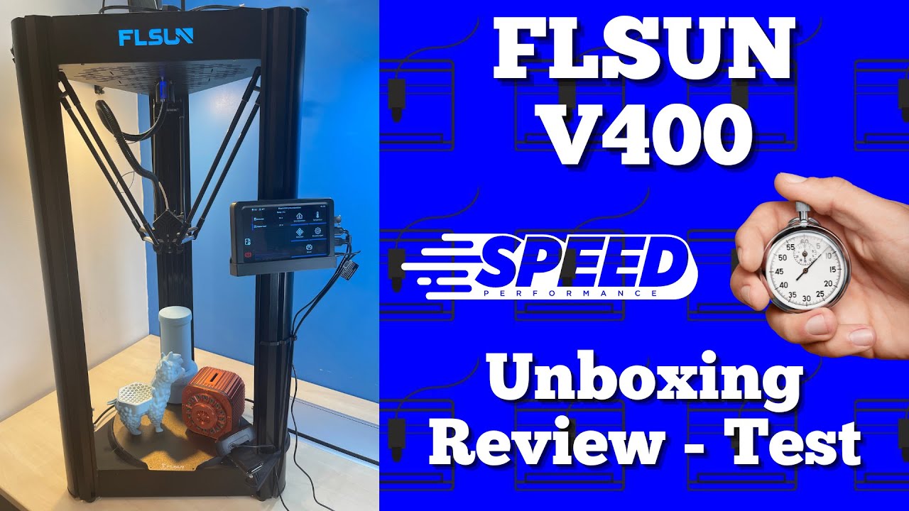 FLSUN V400 High Speed Delta 3D Drucker mit Klipper - Unboxing - Review - Test [2023]