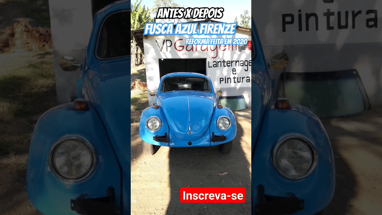 Antes X Depois Reforma do Fusca 1975 Azul Firenze! Feito a 4 anos atr&aacute;s.