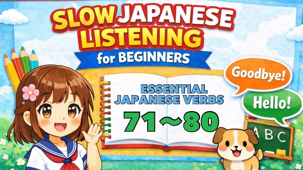 Learn 10 Essential Japanese Verbs (71–80) 🇯🇵 | Slow Japanese Listening for Beginners